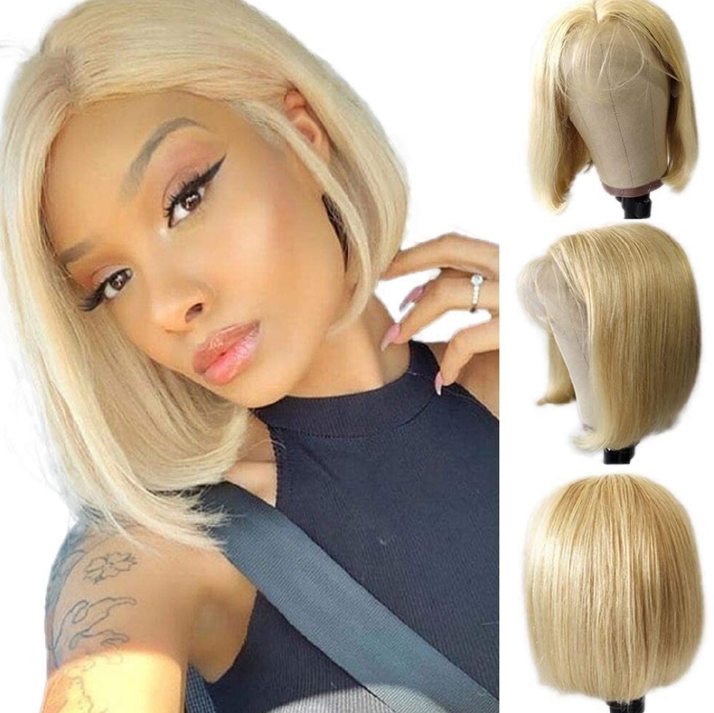 Human hair lace front wig